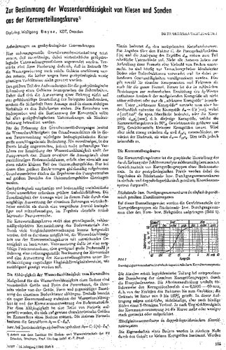 Zur Bestimmung der Wasserdurchlässigkeit von Kiesen und Sanden aus der Korngrößenverteilungskurve