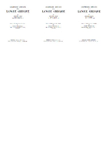 Grammaire abrégée de la langue grecque