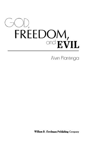 God, Freedom, and Evil