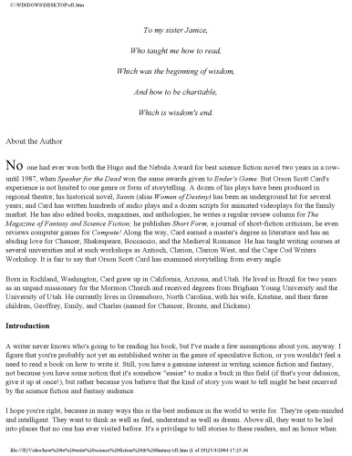 How to Write Science Fiction and Fantasy ()