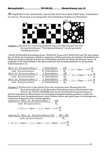 Bodenphysik I WS 1999/2000 Musterlösung Test #2a
