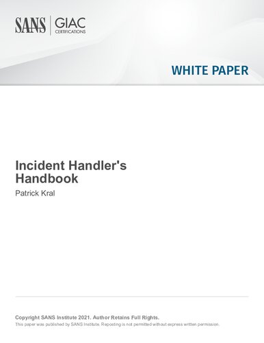 Incident Handler's Handbook