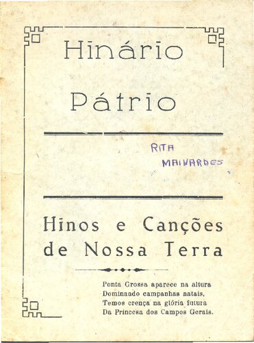 Hinário Pátrio - Hinos e Canções de Nossa Terra