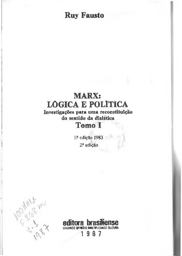 Marx: Lógica E Política