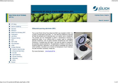 Differential scanning calorimeter (DSC)