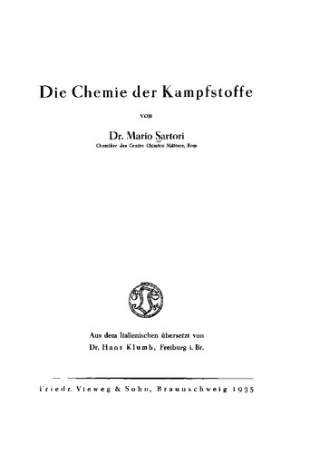 Die Chemie der Kampstoffe (1935, 263 S., Scan)