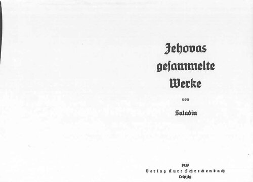 Jehovas gesammelte Werke (1937, 119 Doppels., Scan, Fraktur)