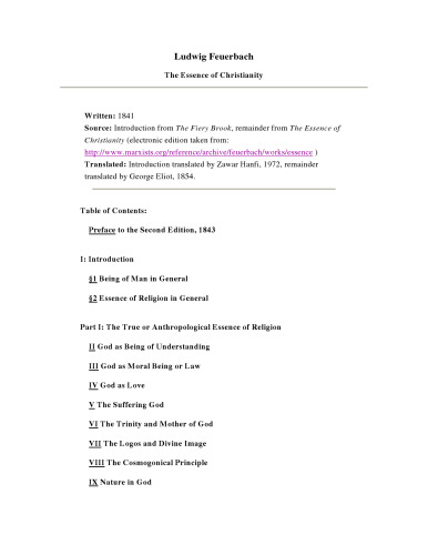 The Essence of Christianity ()