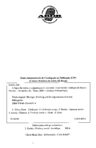 A lógica da escrita e a organização da sociedade
