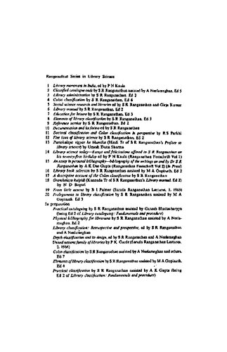 Prolegomena to Library Classification