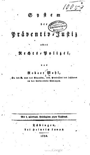 System der Präventiv-Justiz oder Rechts-Polizei