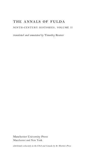 The Annals of Fulda: Ninth Century Histories, Volume II