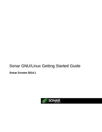 Sonar GNU/Linux Getting Started Guide: Sonar Gnome 2014.1