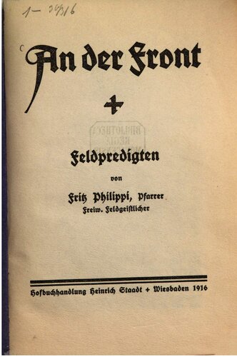 An der Front. Feldpredigten