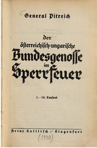 Der österreichisch-ungarische Bundesgenosse im Sperrfeuer