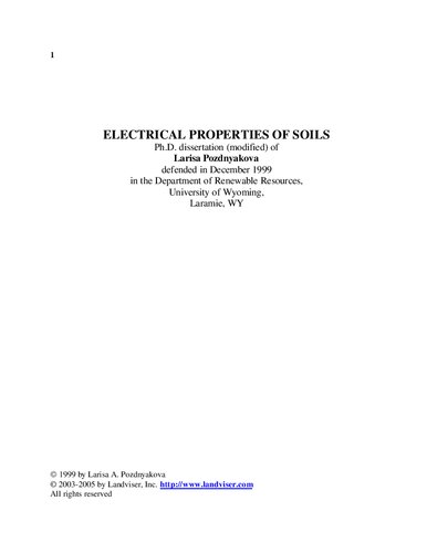 Electrical properties of soils