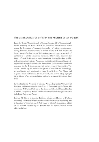 The Destruction of Cities in the Ancient Greek World