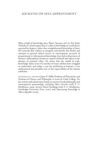 Socrates on Self-Improvement: Knowledge, Virtue, and Happiness