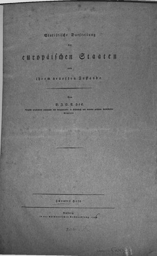 Statistische Darstellung der europäischen Staaten nach ihrem neuesten Zustand