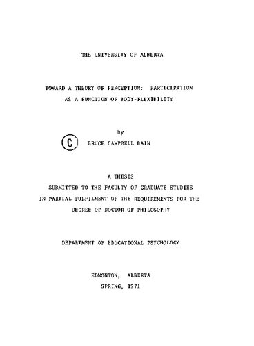 Toward a theory of perception: Participation as a function of body-flexibility