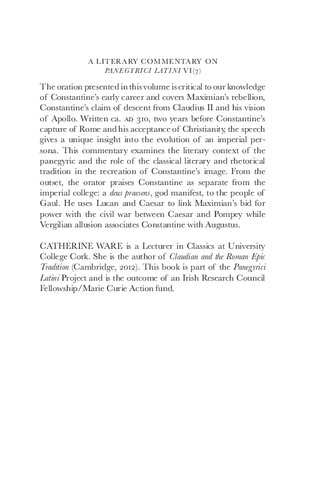 A Literary Commentary on Panegyrici Latini VI(7): An Oration Delivered before the Emperor Constantine in Trier, ca. AD 310