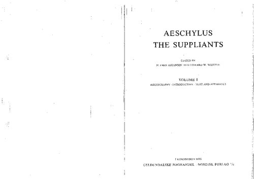 Aeschylus: The Suppliants