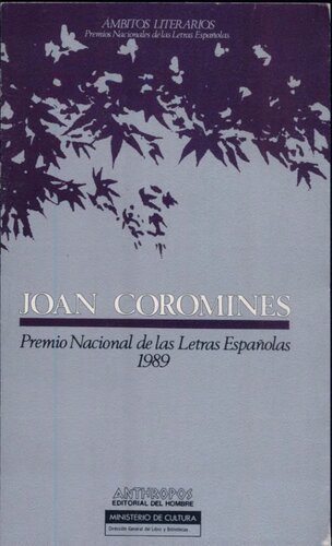 Joan Coromines. Premio Nacional de las Letras Españolas 1989