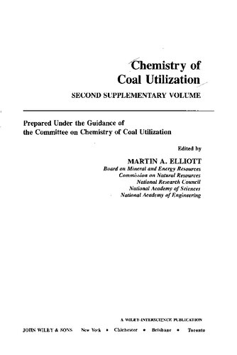 Chemistry of coal utilization : second supplementary volume