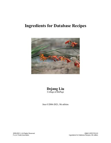 Ingredients for Database Recipes