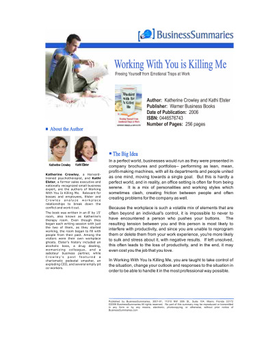 Working With You is Killing Me: Freeing Yourself from Emotional Traps at Work