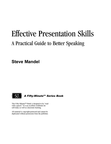 Effective Presentation Skills : A Practical Guide for Better Speaking