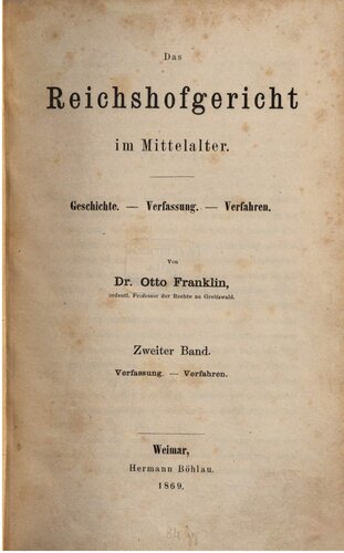 Der Reichsgerichtshof im Mittelalter