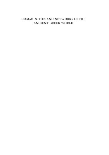 Communities and Networks in the Ancient Greek World