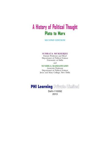A History of Political Thought: Plato to Marx