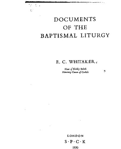 Documents of the baptismal liturgy