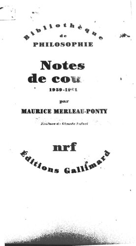 Notes des cours au Collège de France: (1958-1959 et 1960-1961)