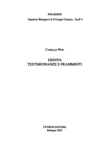 Erinna: testimonianze e frammenti