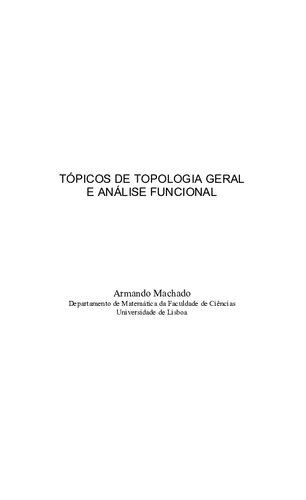Tópicos de Topologia Geral e Análise Funcional