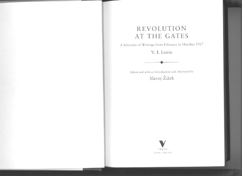 Revolution at the Gates: Zizek on Lenin, the 1917 Writings