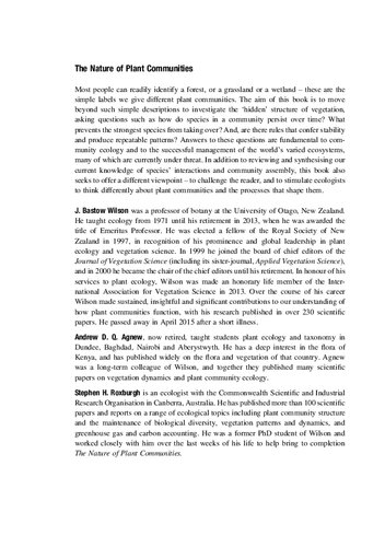 The Nature of Plant Communities