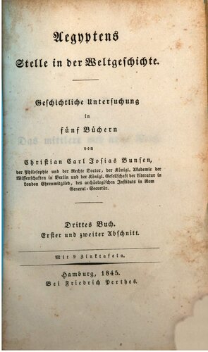 Ägyptens Stelle in der Weltgeschichte; geschichtliche Untersuchung in fünf Bänden