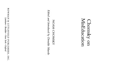Chomsky on Mis-Education (Critical Perspectives)