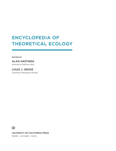 Encyclopedia of Theoretical Ecology