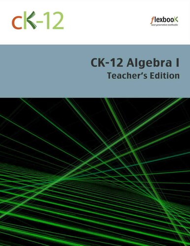 CK-12 Algebra I Teacher's Edition
