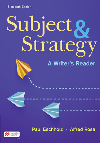 Subject and Strategy A Writer's Reader.