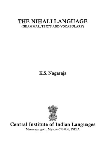 The Nihali language: grammar, texts and vocabulary