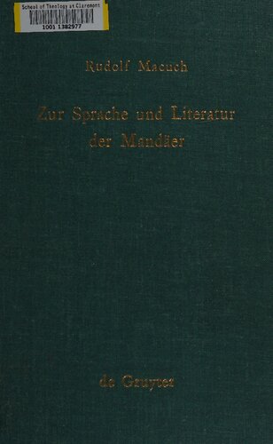 Zur Sprache und Literatur der Mandäer