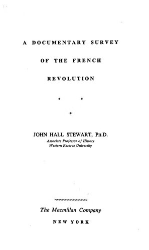 A Documentary Survey Of The French Revolution