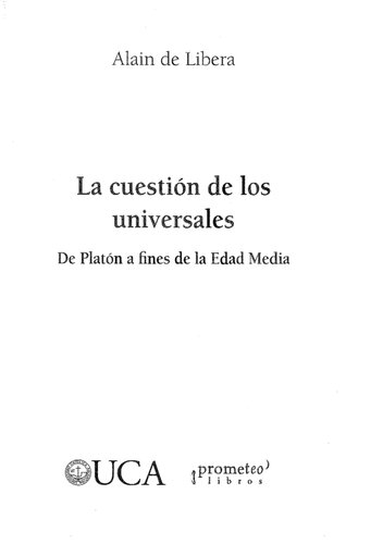 La cuestión de los universales - De Platón a fines de la Edad Media