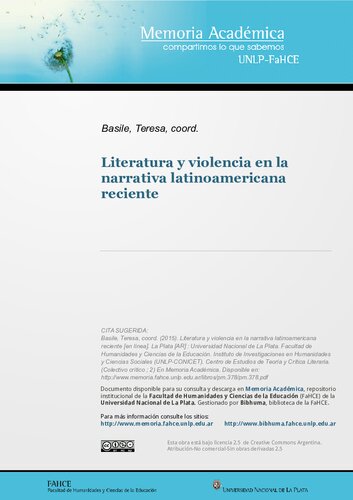 Literatura y violencia en la narrativa latinoamericana reciente